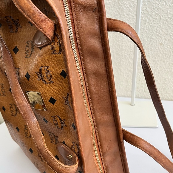 MCM Brown Logo Tote Bag - Picture 6 of 12